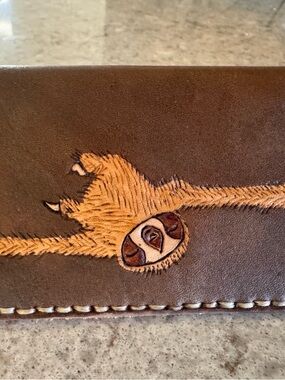 Cute sloth wallet leather
